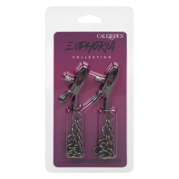 Euphoria Collection Chain Nipple Clamps - Black Euphoria Collection Chain Nipple Clamps - Black
