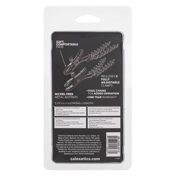 Euphoria Collection Chain Nipple Clamps - Black Euphoria Collection Chain Nipple Clamps - Black