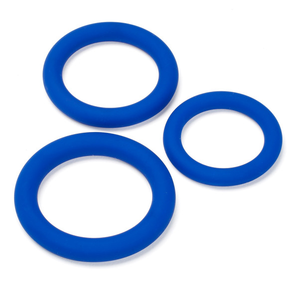 Pro Sensual Silicone Cock Ring 3 Pack - Blue Pro Sensual Silicone Cock Ring 3 Pack - Blue