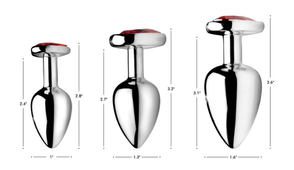 Red Heart Gem Anal Plug Set Red Heart Gem Anal Plug Set