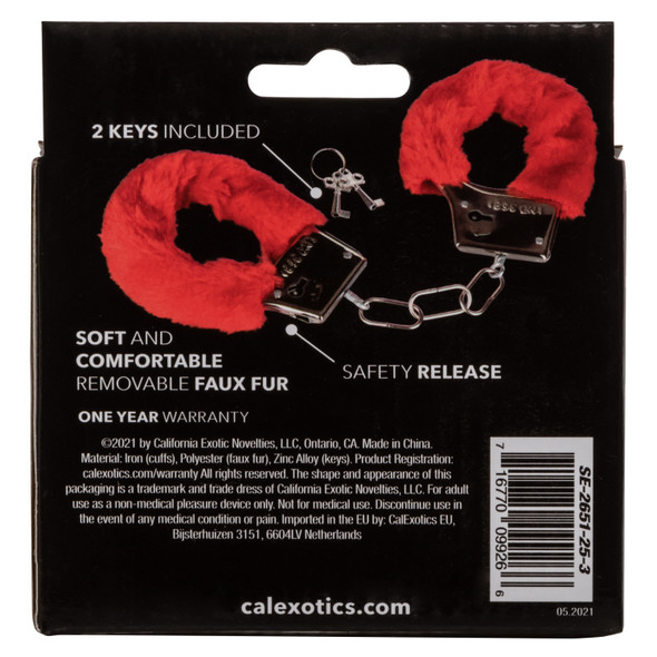 Playful Furry Cuffs - Red Playful Furry Cuffs - Red
