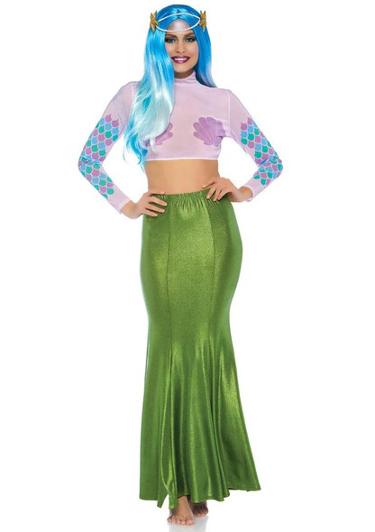 Shimmer Spandex Mermaid Costume Maxi Skirt - Small-Medium - Green Shimmer Spandex Mermaid Costume Maxi Skirt - Small-Medium - Green