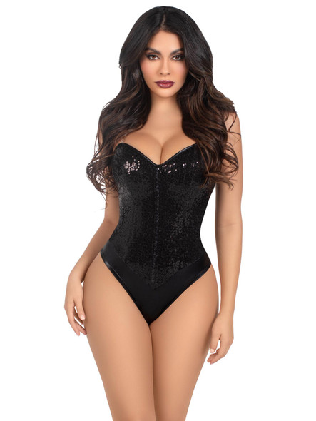 Sequin Bodysuit - Large - Black Sequin Bodysuit - Large - Black