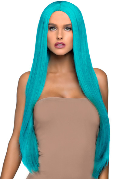 33 Inch Long Straight Center Part Wig - Turquoise 33 Inch Long Straight Center Part Wig - Turquoise