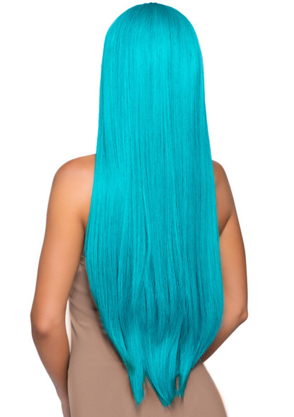 33 Inch Long Straight Center Part Wig - Turquoise 33 Inch Long Straight Center Part Wig - Turquoise