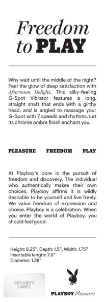 Playboy Pleasure - Afternoon Delight - G-Spot Vibrator - Ombre Playboy Pleasure - Afternoon Delight - G-Spot Vibrator - Ombre