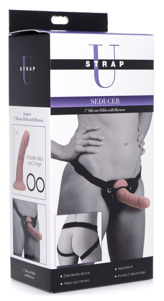 Seducer 7 Inch Silicone Dildo With Harness Seducer 7 Inch Silicone Dildo With Harness