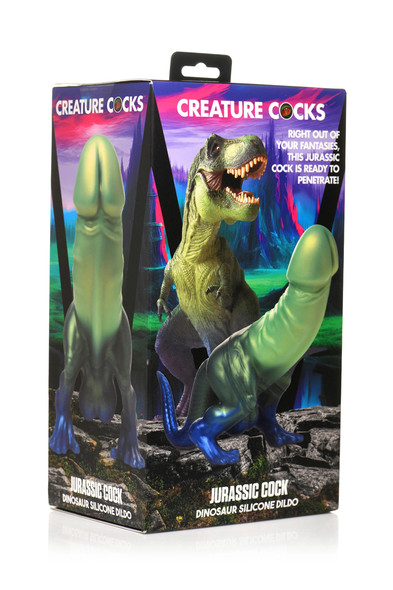 Jurassic Cock Dinosaur Silicone Dildo - Green/blue Jurassic Cock Dinosaur Silicone Dildo - Green/blue