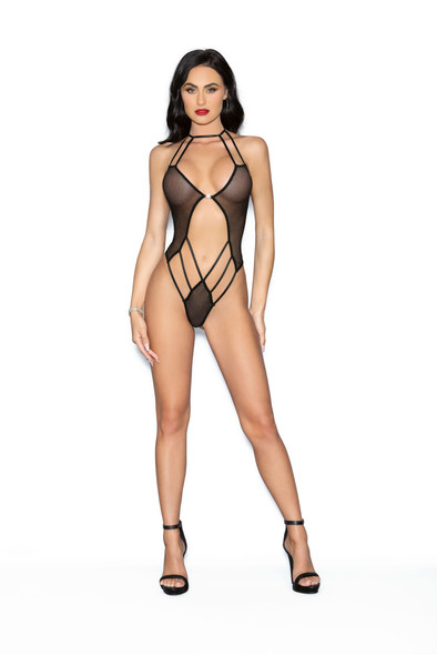 Jeweled Front Back Teddy - One Size - Black Jeweled Front Back Teddy - One Size - Black