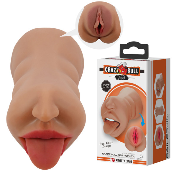 Sarah Mouth Masturbator Sleeve - Brown Sarah Mouth Masturbator Sleeve - Brown