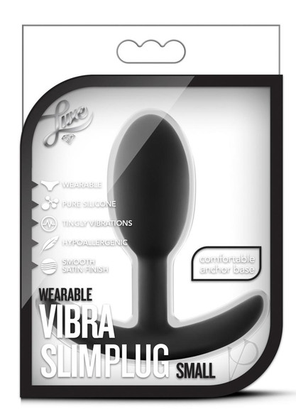 Luxe Wearable Vibra Slim Plug Sm Blk Luxe Wearable Vibra Slim Plug Sm Blk