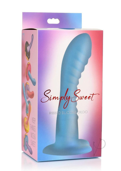 Simply Sweet Ribbed Dildo Blue Simply Sweet Ribbed Dildo Blue