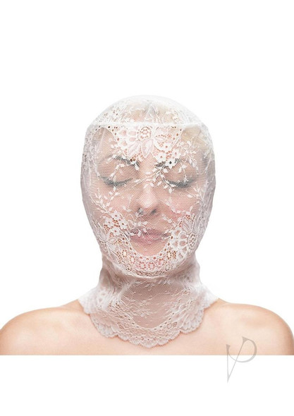 Fetish Fashion Lace Hood Wht