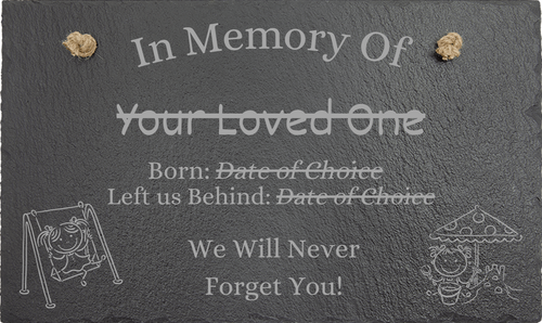 SLT031-14 Slate Memory Plaque - Girl