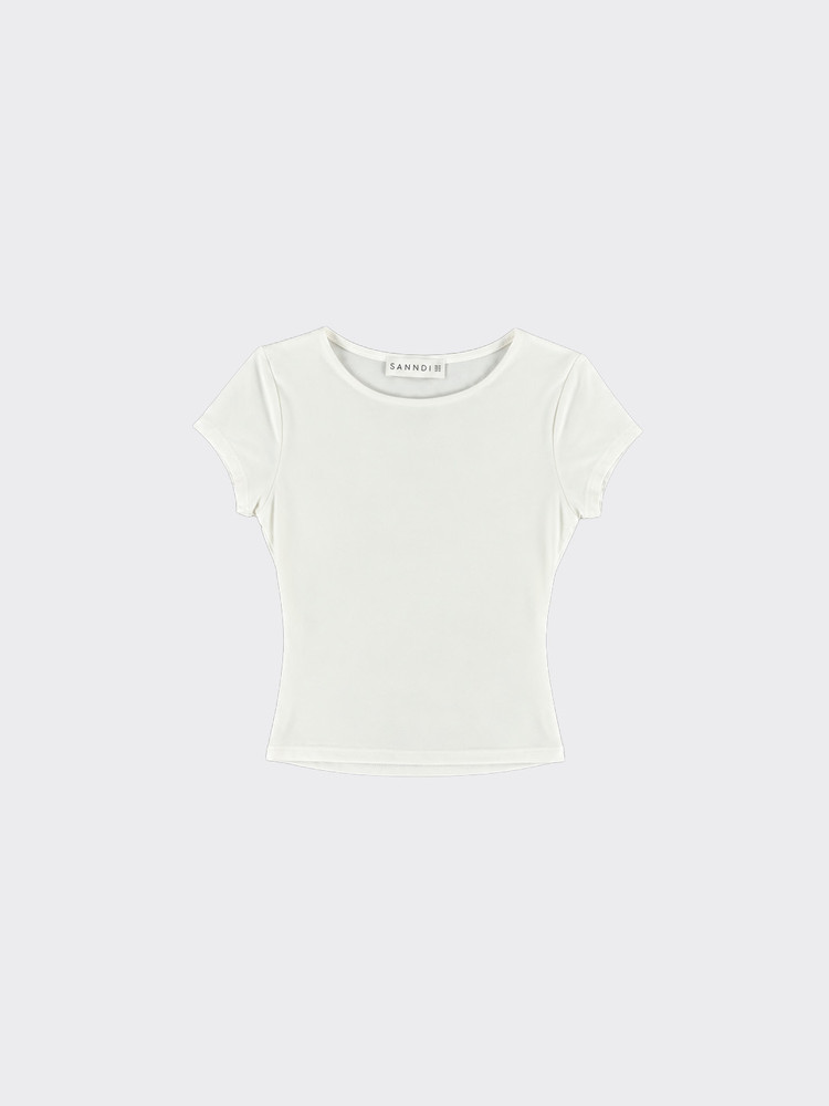 Basic short-sleeved crew neck t-shirt White