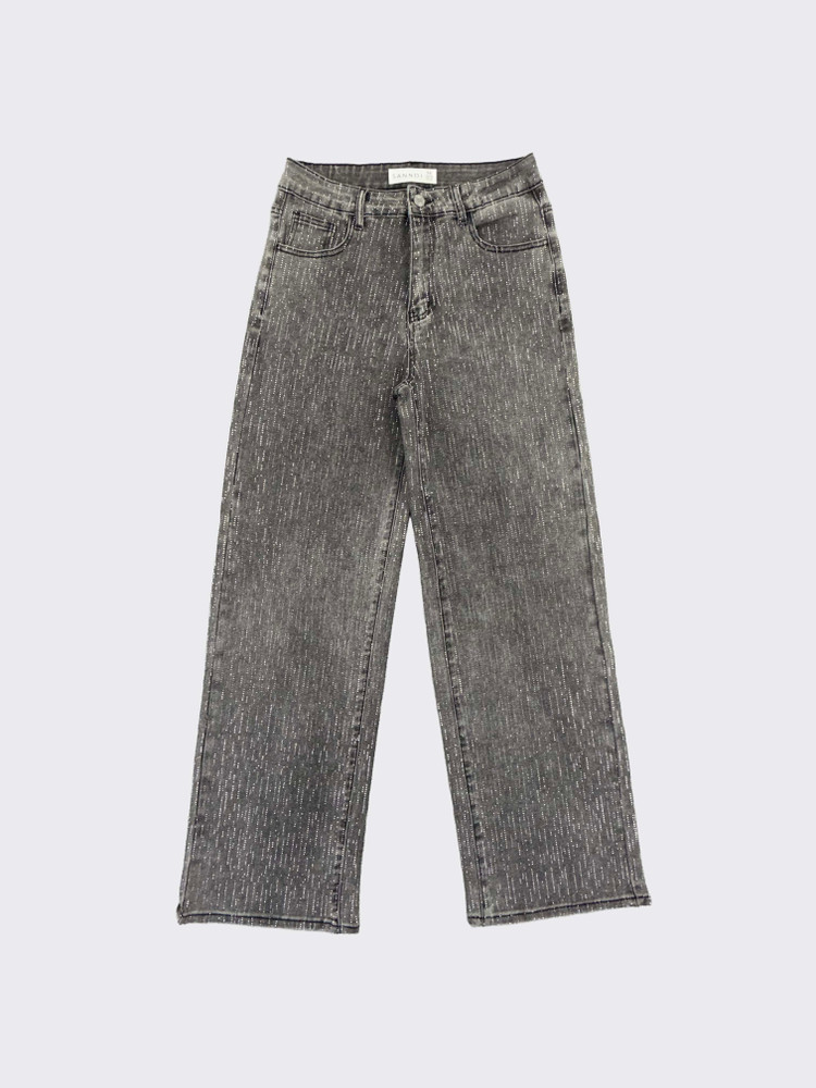 S21 Wide-leg jeans with rhinestones