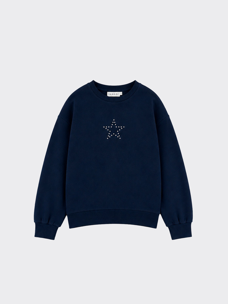 Star studded sweatshirt dark blue