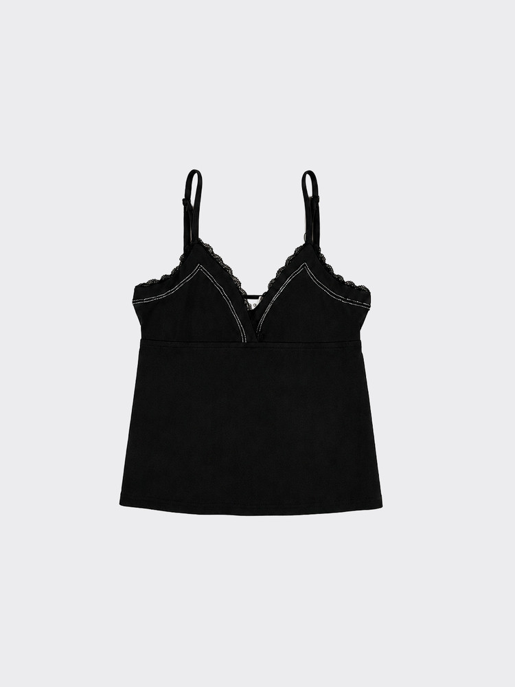 Halter blouse with beads Black