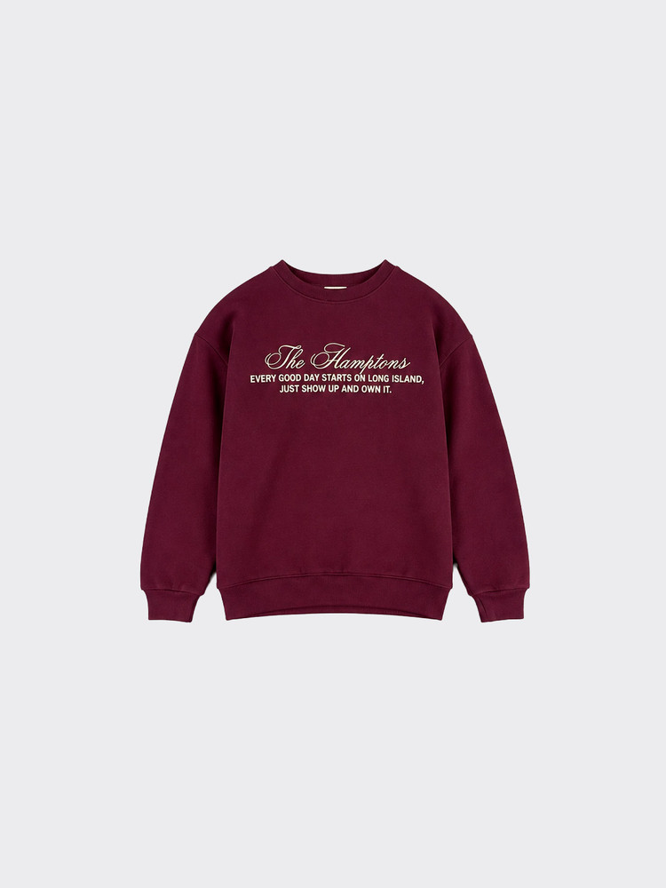 Hamptons embroidered sweatshirt burgundy