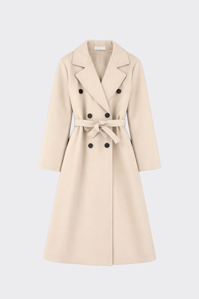Soft-touch trench coat beige