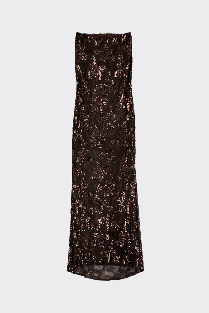 Long skirt with brown details