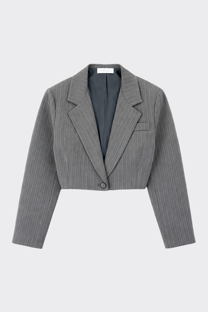 Striped cropped blazer