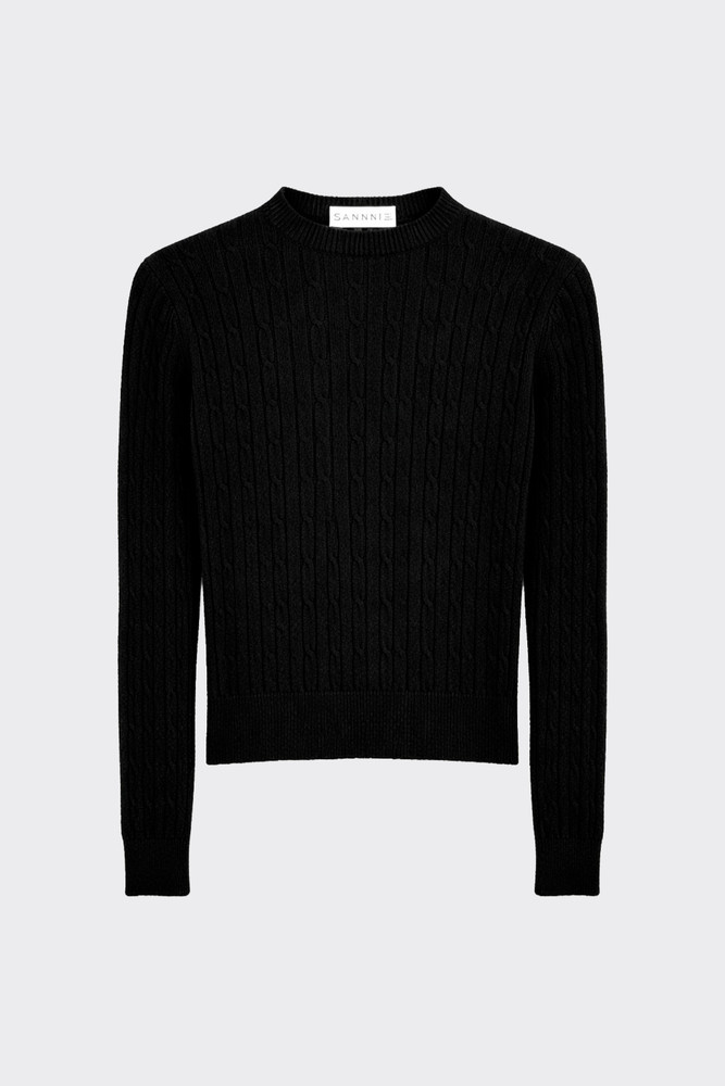 Cable knit sweater black
