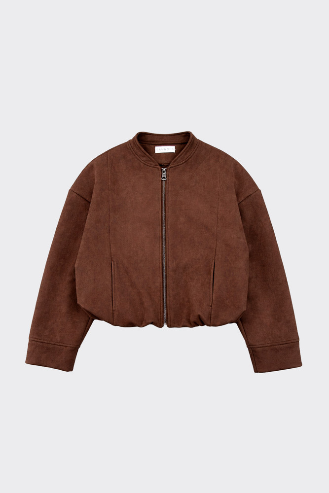 Faux suede bomber jacket