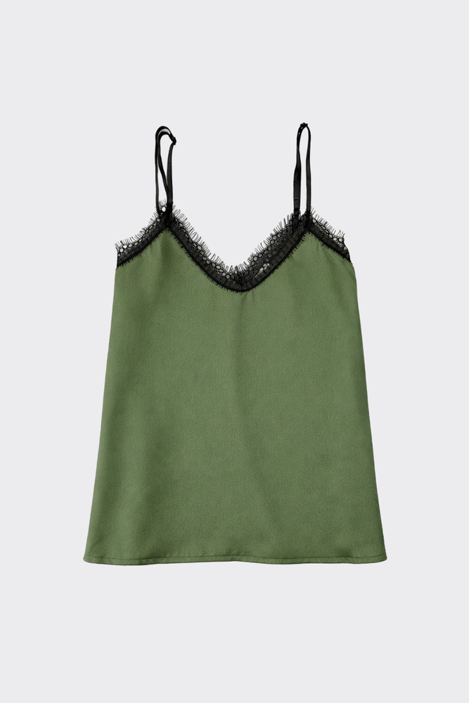 Lace camisole top kaki