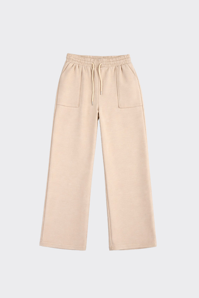 Wide leg jogger trousers beige