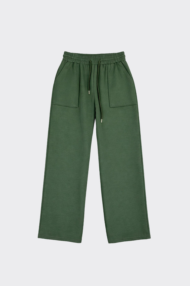 Wide leg jogger trousers green