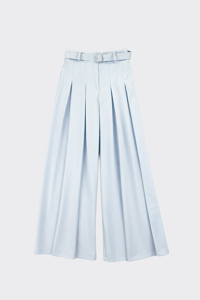 Smart trousers with belt sky blue