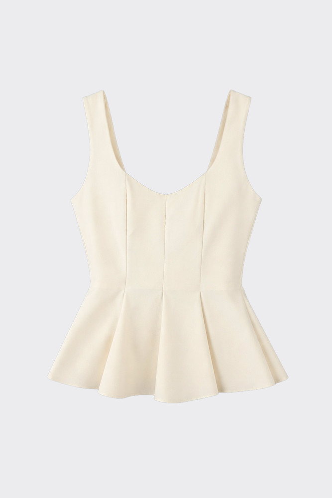 Structured peplum top beige