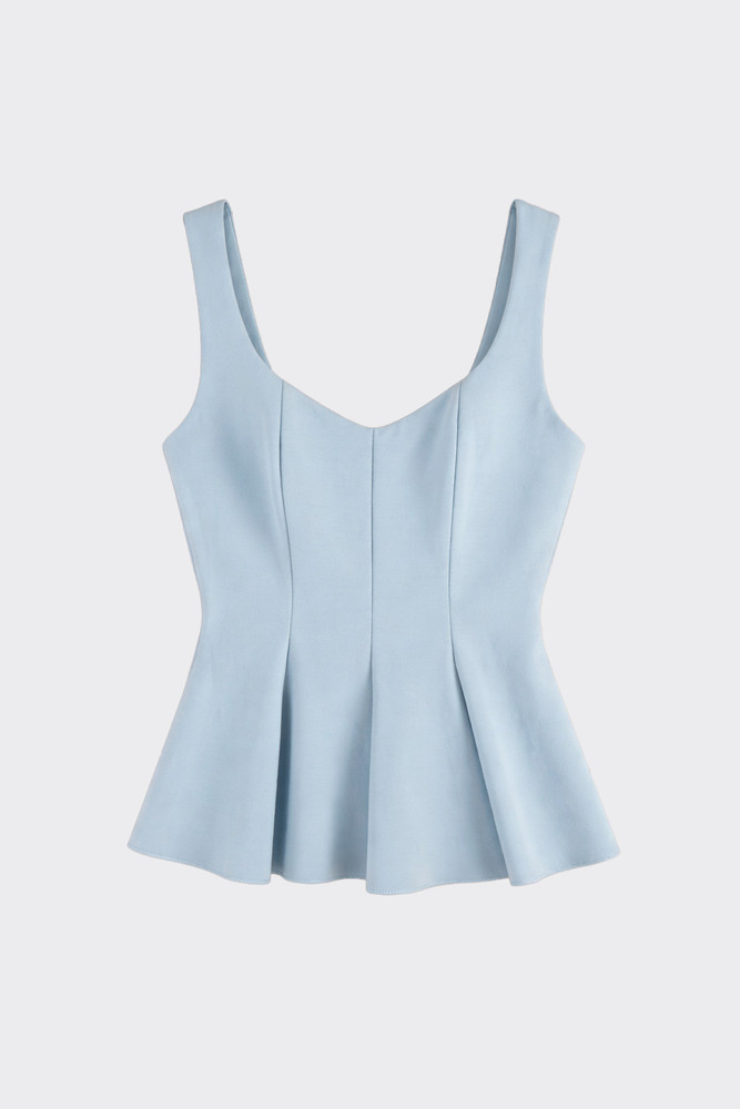 Structured peplum top blue