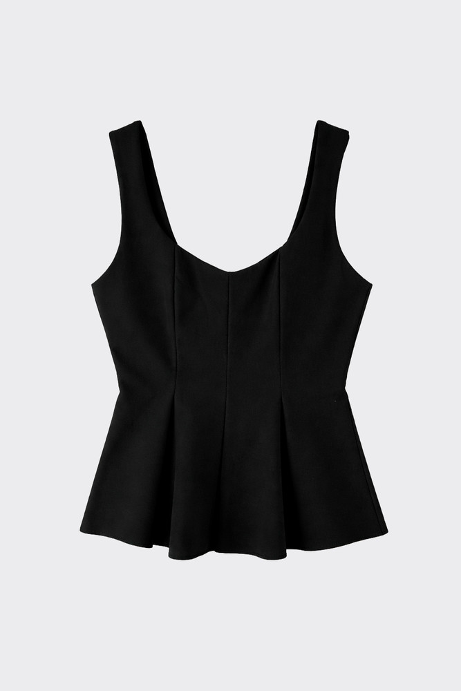 Structured peplum top black