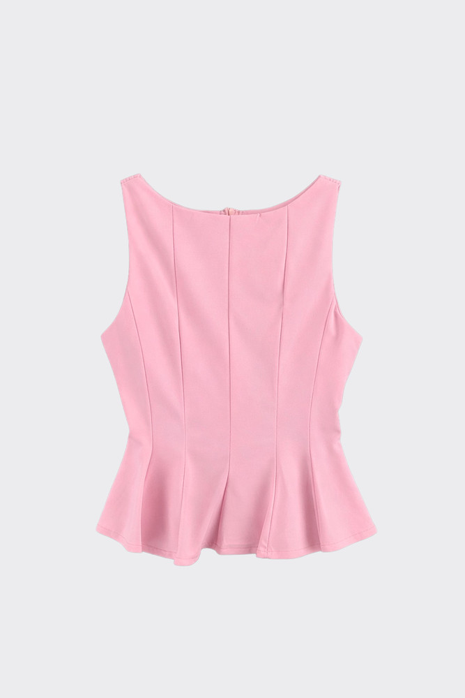 Structured Peplum Top Pink