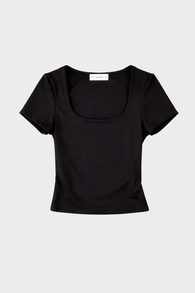 Scoop-Neck T-Shirt Black