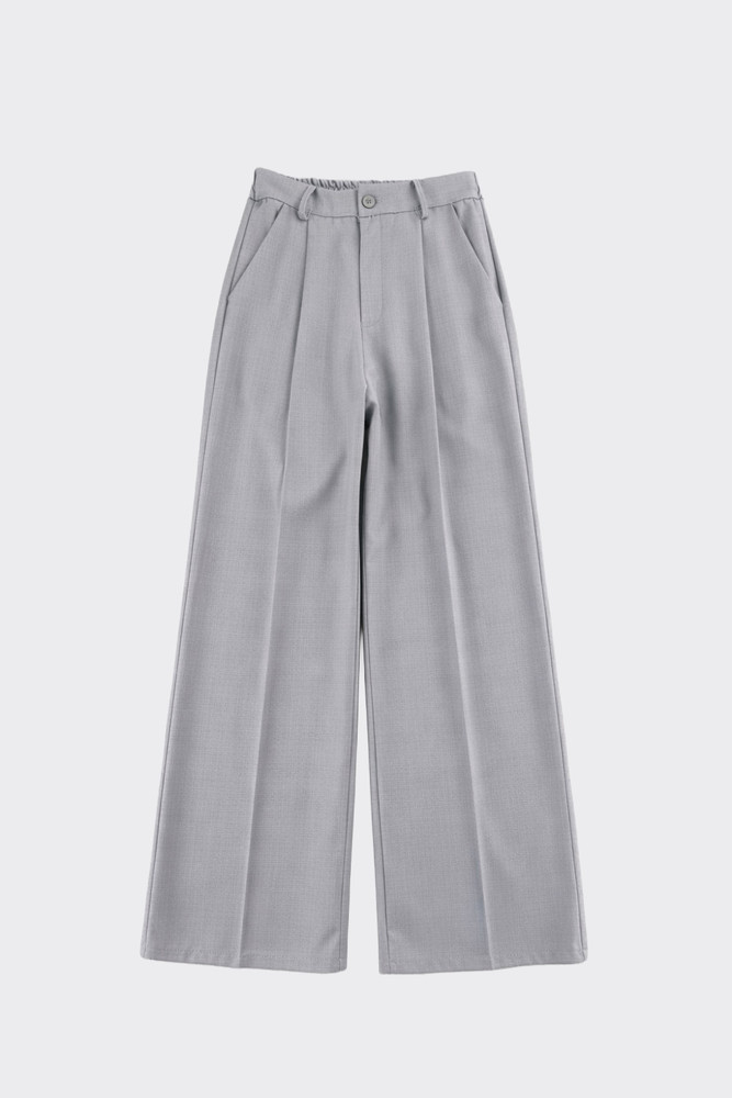 Wide-Leg Tailored Trousers Grey