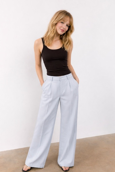 Wide-leg tailored trousers blue