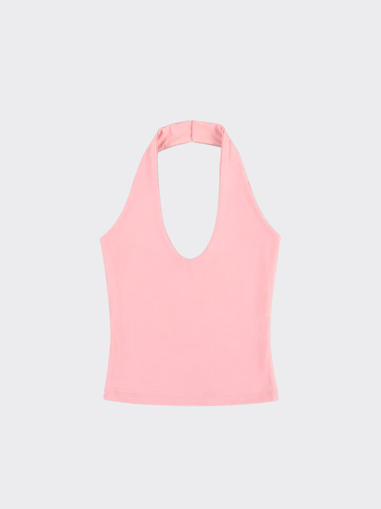 Halter crop top Pink