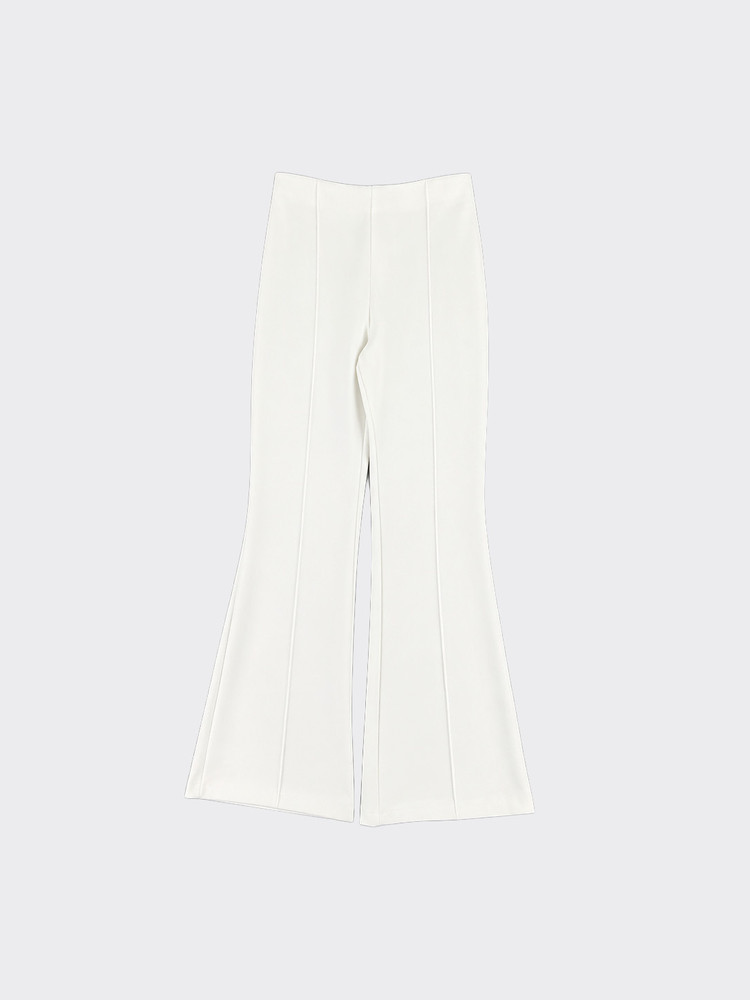 Flared pant with seams white
