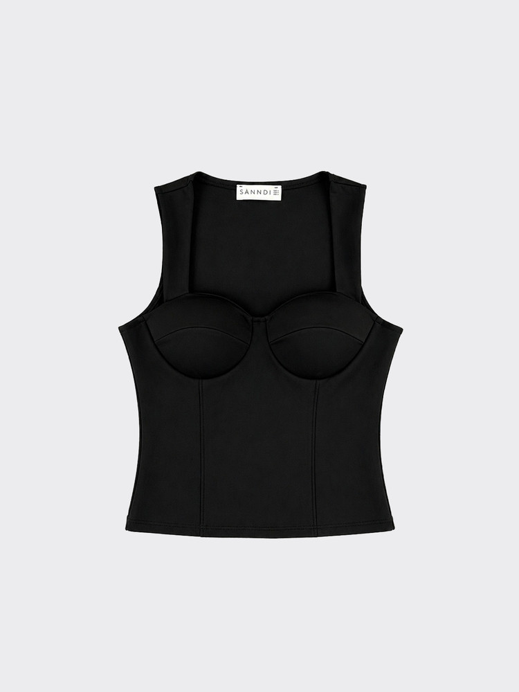 Tank corset top black