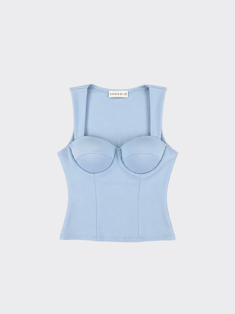 Tank corset top sky blue