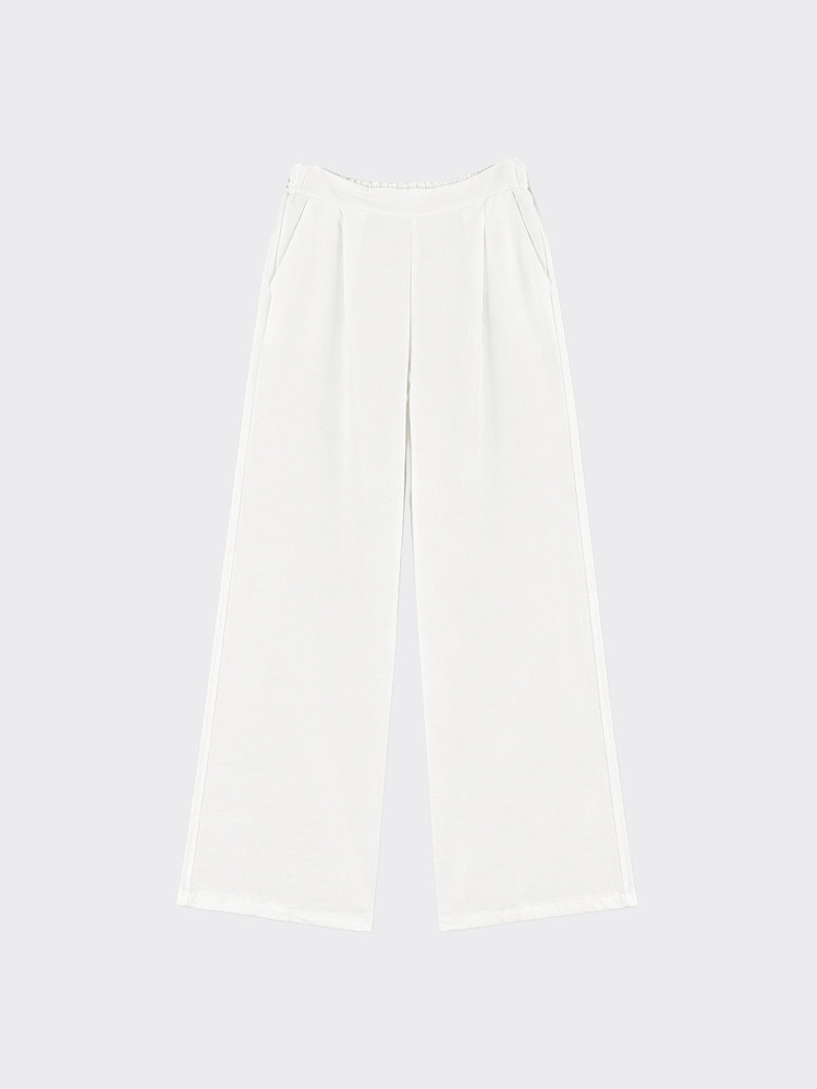 Flowy pleated trousers with pockets White