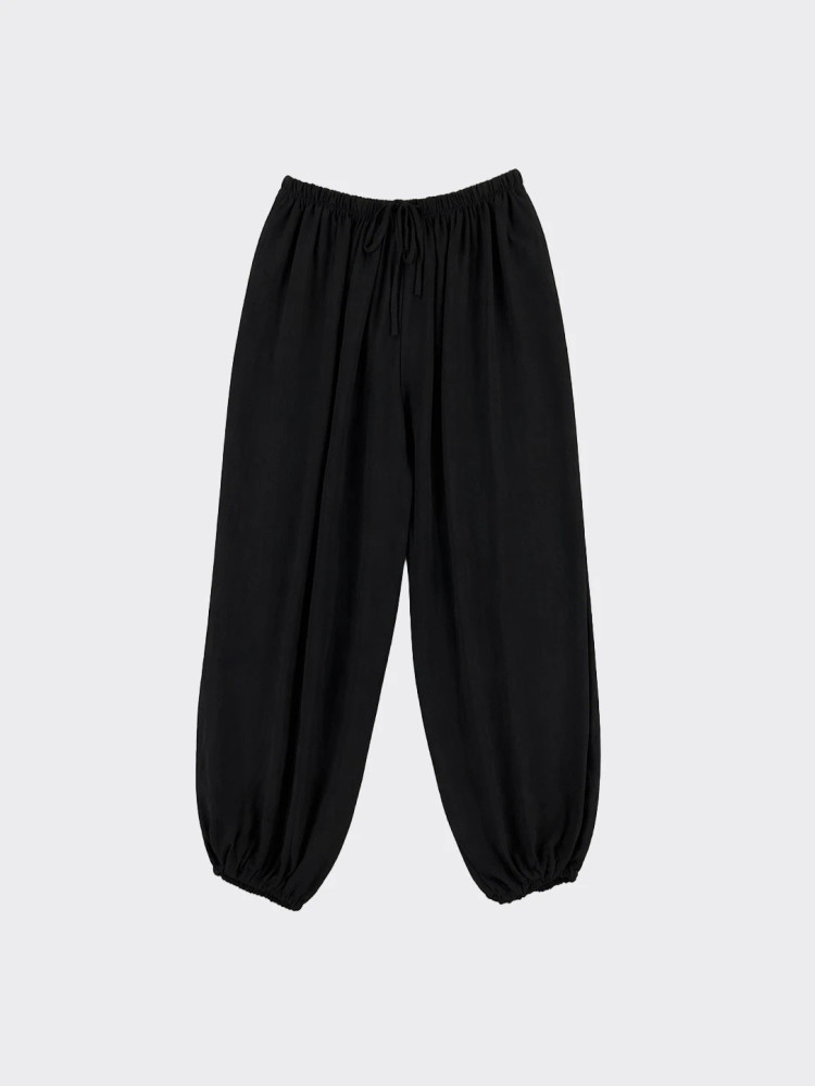 Fluid Harem Semitransparent Pants Black