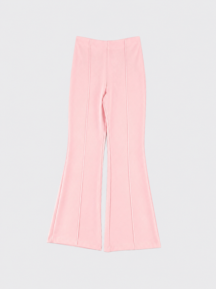Flared pant with seams pink