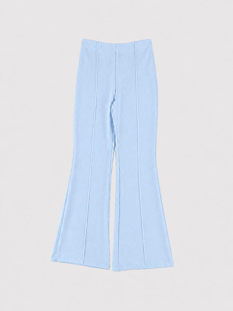 Flared pant with seams light blue