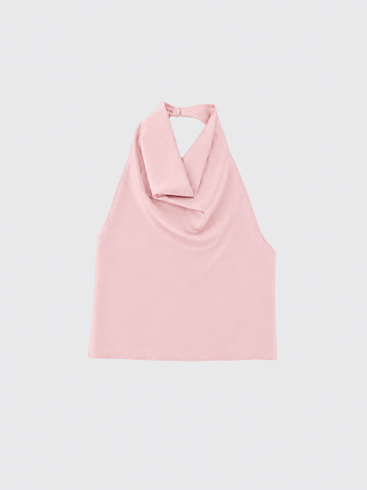 Satin halter top pink
