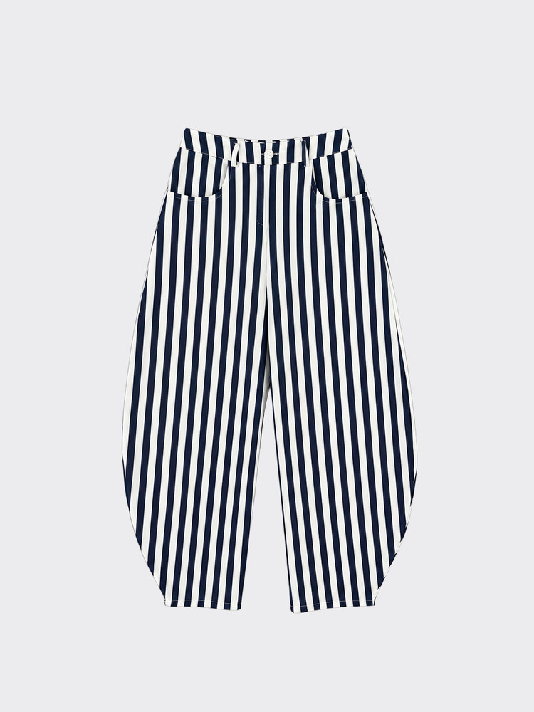 Blue striped balloon pants
