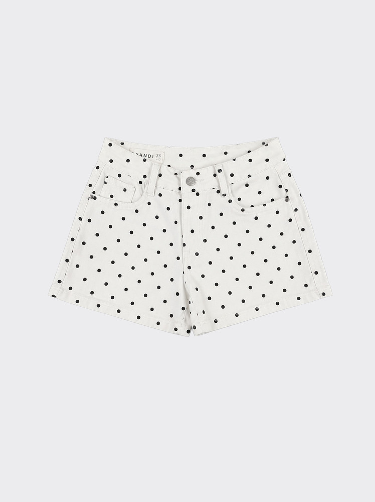 Mini polka dot shorts white